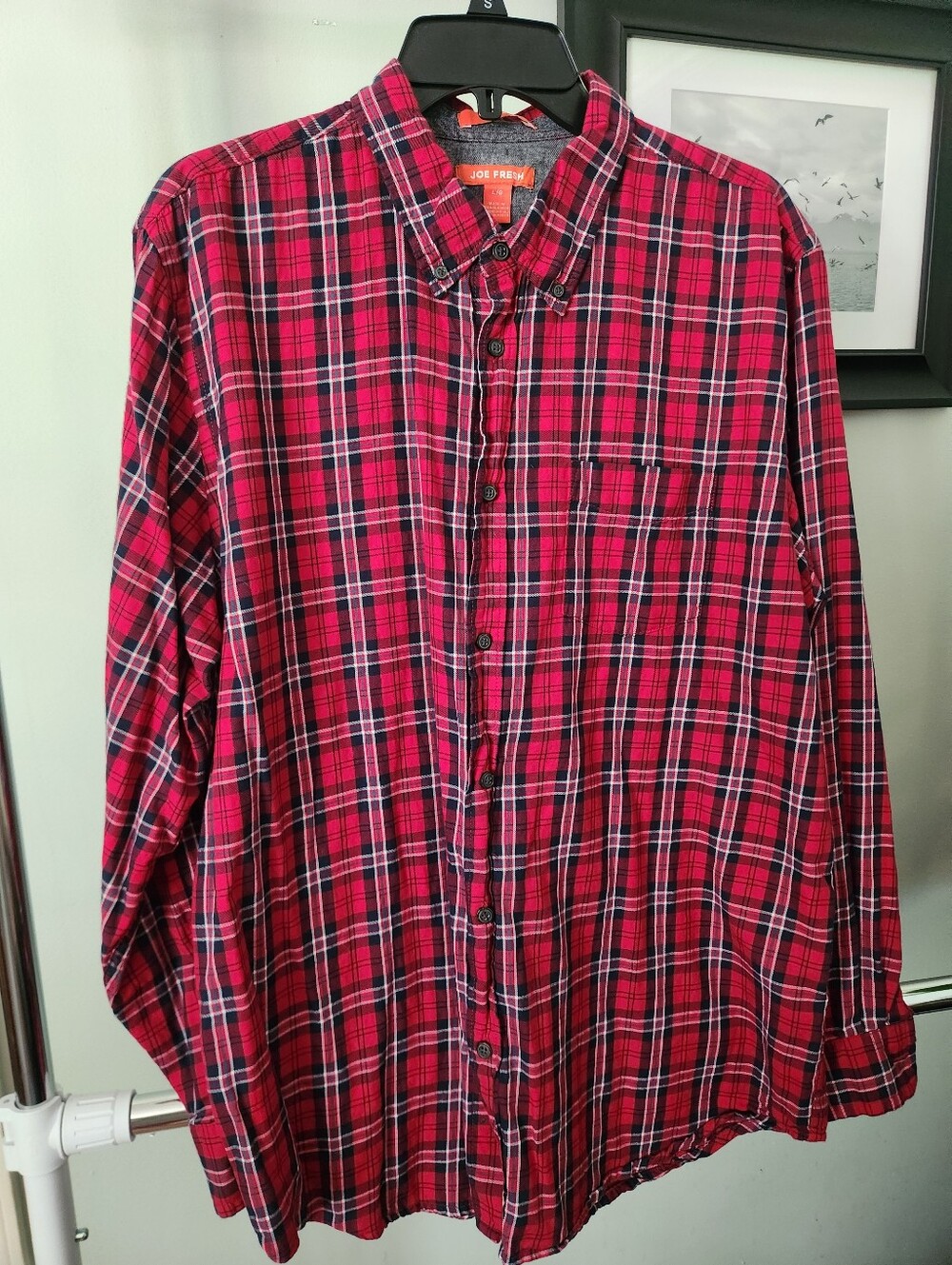 Joe Fresh Red Plaid Button-Down Shirt